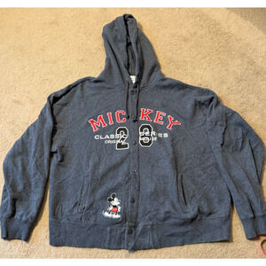 Vintage Mickey Mouse Sweatshirt Hoodie Classic Series 28 Men L Gray